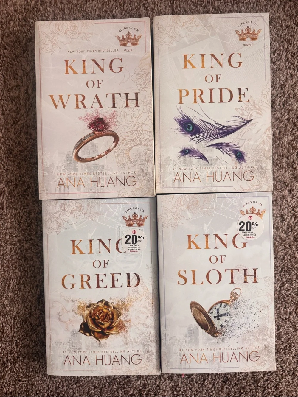 Kings of Sin Decorative Book Set - White and Gold